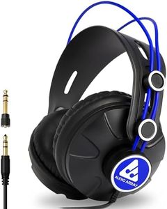 Audio Array AH-60-BL, 60Ω, Professional Monitoring Headphones | 53mm Drivers | 10Hz–30KHz | 105dB SPL | Closed-Back, DJ & Studio | 3m Cable with 3.5mm & 6.3mm Plugs (Blue)