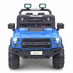 Little Rides Ride on Jeep,12V 4.5AH Big Battery Cars for Kids with Remote,Electric Car with 3 Speeds,LED Lights, Bluetooth & Music Kids to Drive 2 to 8 Years Boys Girls - (Blue)