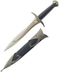 LKOQO 11" Fantasy Medieval Elvish Dagger. For Collection, Gift or Cosplay Renaissance Characters A Fair,Stainless Steel (Black)