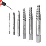 6 Piece Screw Extractor Set, Professional, CHSEROK Extractor Set, Damaged Screw Extractor, Carbon Steel Screw Remover, for Damaged Screws, Pipes