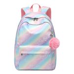 MCB2CT School Backpack for Girls and Boys Age 8+, Plain Backpack for 14 Inch Laptop, Water Repellent School Bags Casual Daypack for School Travel, Lightweight Rucksack for Teenage Girls