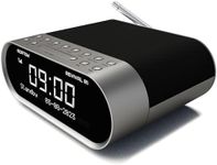 AZATOM DAB/DAB+ & FM Bedside Digital Radio | Dual Alarms & Sleep Timer | USB Device Charging | Mains Powered | Bluetooth | Perfect for the Bedroom Revival R1 (Silver)