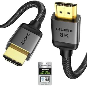 Silkland Certified Long 10K 8K HDMI 2.1 Cable 6M, (Upgrade Braided) Ultra High Speed HDMI® Cable [8K@60Hz, 4K@120Hz 144Hz] 48Gbps, HDR, eARC, ARC, HDCP, Compatible for PS5/Xbox/Soundbar/Roku TV