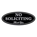 Kichwit No Soliciting Sign with Magnets, Black, 2.8” x 7”, Keeps Unwanted Visitors Away, No Deforming, Residue Free Adhesive Included