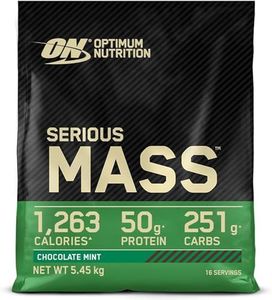 Optimum Nutrition Serious Mass Protein Powder High Calorie Mass Gainer with Vitamins, Creatine and Glutamine, Chocolate Mint, 16 Servings, 5.45 kg, Packaging May Vary