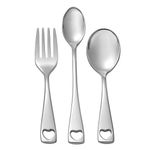 Oneida F062003A Little Love 3 Piece Fine Flatware Baby, 18/10 Stainless Steel, Silverware Set