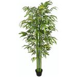 HOMCOM 6FT Artificial Bamboo Tree in Pot, Indoor Fake Plants for Home Office Living Room Decor, Green