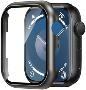 Proteggi Schermo per Apple Watch 9 45mm, Cornice in Lega di Alluminio Con Vetro Temperato 9h, Pellicola Protettiva Leggera, Ultra Sottile, Anti-Graffio, P Senza Bolle per Apple Watch Serie 9 8 7