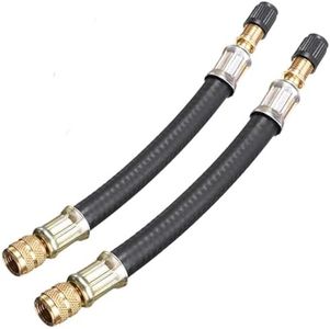 KEWAYO Tire Valve Extension Adapter, 2Pcs160mm Flexible Rubber Tire Valve Extension Tube, Wheel Valve Extension Hose with Valve Cap is Suitable for Harley, RV, Stroller, Bicycle, Motorcycle