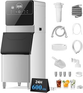 Commercial Ice Maker Machine 600 Lbs/24H with 400LBS Large Storage Bin Ice Ready in Air Cooled Clear Cube Ice for Bar Business Cafe ETL (600 Lbs/24H)