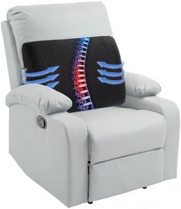 HOMBYS Lumbar Support Pillow for Recliner Chair, Memory Foam Back Support Cushion for Elderly,Extra Large Lumbar Support Pillow,Thick Backrest for Home Reading (Black, 20“x13.5"x5")