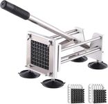 Chip Cutter Machine, Canirologas Professional Potato Chipper Stainless Steel French Fry Cutter with 1/2 inch Blade & 3/8 inch Blade for Potato Carrot Cucumber Vegatable