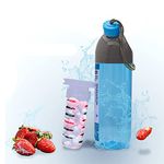 Frenterprises Water Bottle with Fruit Infuser – Reusable and BPA-Free – Anti-Slip Grip – 600ml Kids Water bottles – Ideal for School, Outdoor Sports, and Gym