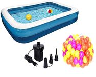 Majik Big Size Swimming Pool Tub for Family Adult and Kids Easy Set Swimming Pool for Outdoor, Garden, Backyard Free Air Pump, 140 Balls and Swim Ring (8.5 Feet)