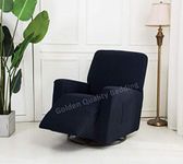 Golden Quality Bedding Stretch Recliner Slipcover One Piece Furniture Protector with Elastic Straps and Pocket Polyester Spandex Supersoft Non-Brushed Fabric Fits Most Recliner Sizes (Navy Blue)