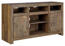 Signature Design by Ashley - Sommerford LG TV Stand w/Fireplace Option, Brown 62 inches