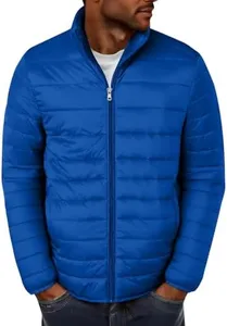 Febteebou Puffer Jacket Men Lightweight Warm Winter Puffy Coat Casual Windbreaker Insulated Quilted Jacket Outfits