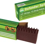 DE-BIRD Defender Spikes, Bird Deterrent & Cat Repellent Outdoor to Keep Cats Away, Easy-Install Plastic Bird Spikes Anti Theft Strips, 12pk [12 Foot]