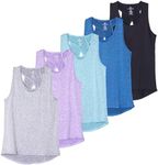 5 Pack Tank Tops Workout Shirts Womens Racerback Athletic Tanks Top Running Dri Fit Shirt Activewear Tees Exercise Sleeveless Gym Keyhole Open Cross Back Less Muscle