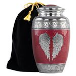 STONLIF Angel Wings Cremation Urn for Human Ashes Adult Female, Decorative Urns, Burial Urns, Funeral Urns for Women and Men - Large, Pink