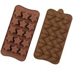 2-Piece Set Star Heart Silicone Chocolate Mould Silicone Chocolate Mould Chocolate Candy Mold Silicone Used for Making Cake Decorations or Forming Candy