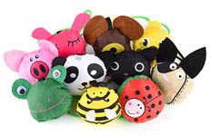 YUYIKES 10PCS Folding Shopping Bags Reusable Shopping Tote Bags Compact Eco Periodic Duty Recycling Use Shopping Bags (Animals)