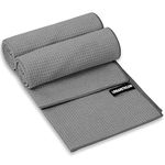 Fitness Gym Towels 40 x 110 cm, 2 Pack Workout Towel for Yoga, Sports and Exercise Soft, Lightweight, Super Absorbent Quick-Drying, Odor-Free (Graphite)