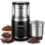SHARDOR Coffee Bean Grinder Electric with Removable Stainless Steel Bowl,75g Large Capacity for Coffee Bean,Dried Spice,Pepper,Grain,38000rpm Powerful Grinder Motor