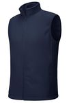 MAGCOMSEN Mens Fleece Lined Jacket with Pockets Winter Warm Sleeveless Vest Zip Up Vests for Hiking Golf Navy S