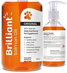 Brilliant Salmon Oil for Dogs, Cats, Puppy, Ferret & Pets - Pure Omega 3, 6 & 9 Fish Oil Food Supplement | Treats Itchy Skin, Joint Care, Heart Health & Natural Coat Hofseth BioCare (300ml)