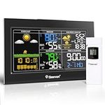 Geevon Weather Station Wireless Indoor Outdoor Thermometer, Color Display Digital Forecast Station Weather Thermometer with Barometric Pressure, Tide, Sunrise & Sunset