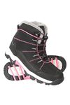 Mountain Warehouse Comet Kids Waterproof Snowboots -Warm Faux Fur Shoes, High Traction Outsole - Ideal for Cold Weather, Walking Jet Black Kids Shoe Size 2 UK