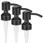 Laelr Soap Dispenser Pump Head Replacement Spare 3 Pack Sink Soap Dispenser Matte Black Stainless Steel Pump Head Kitchen Soap Dispenser for Regular Mouth Bottle or Other DIY Soap or Lotion Dispensers