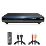 DVD Player, HDMI Region Free DVD Players for Smart TV, 1080P Upscaling, USB Input, HDMI/RCA Output Cable Included, Breakpoint Memory, Built-in PAL/NTSC, CD Players for Home Plays All Regions & Formats