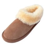 Deluxe Ladies 'Beccy' Rounded Sheepskin Slipper Boot (6, Chestnut)