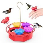 Hummingbird Feeder,Hummingbird Feeders for Outdoors Hanging,Unique Outside Humming Bird Feeder Ring Kit Included 5 Flower Bird Feeder Ring