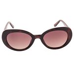 GUESS UV Protected Brown Oval Full rim Sunglasses for Women - GU7632 51 52F