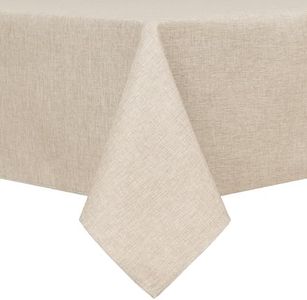 Hiasan Faux Linen Square Tablecloth - Waterproof Wrinkle and Stain Resistant Washable Tale Cloth for Kitchen Dining Room Holiday Dinner, Beige, 54 x 54 Inch