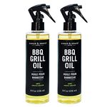 Caron & Doucet - BBQ Grill Cleaner Oil | Plant-Based & Vegan | Best for Cleaning Barbeque Grills & Grates | Use with Wooden Scrapers, Brushes, Accessories & Tools | Great Gift for Dad! (8 oz 2 Pack)