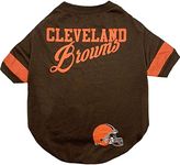 NFL Cleveland Browns T-Shirt for Dogs & Cats, Medium. Football Dog Shirt for NFL Team Fans. New & Updated Fashionable Stripe Design, Durable & Cute Sports PET TEE Shirt Outfit