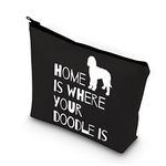 PLITI Golden Poodle Cosmetic Bags Doodle Gifts Golden Poodle Mom Makeup Bag Home Is Where The Doodle Is Gift (home is doodle is BblU)