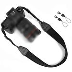 WANBY Camera Soft Neoprene Padded Shoulder Neck Strap with Quick Release Buckles Universal Camcorder Vintage Sling Belt Strap for Women Men All DSLR SLR Cameras (Soft Black)