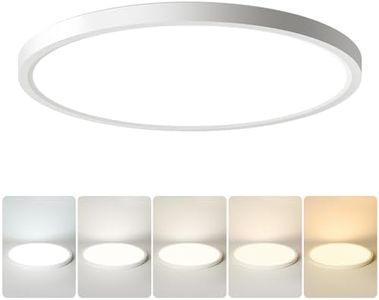 15.8 Inch LED Ceiling Light Flush Mount, White Low Profile 32W 5 Color Temperature Selectable Round Flat Panel Light Fits for Hallway Kitchen Bedroom Laundry Room 1Pack