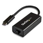 StarTech.com US1GC30B USB-C to Gigabit Ethernet Adapter – Black – Thunderbolt 3 Port Compatible – USB Type C Network Adapter, 0.60" (15.24 mm) x 1" (25.40 mm) x 8.30" (210.82 mm)