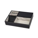 5 Slots PU Leather Drawer Tray Desk Stationery Sundries Gadget Organizer Storage Box Business Card Holder Key Container