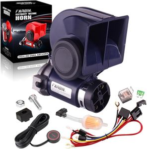 FARBIN Air Horn for Car, Train Horn for Trucks, Loud 12v Car Horn Kit with Relay Harness and Switch Button