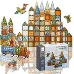 Elegancy Magnetic Tiles, 100 Pcs Innovative 4D Diamond Magnetic Building Blocks Set, Magnet Construction Toys for Kids, STEM Learning & Imaginative Play Birthday