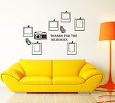 Decor Villa™ PVC Vinyl Photo Frame & Camera 3D Wall Sticker JUST Peel & Stick New Modern Art & Trendy Wall Stickers for Home Decoration, Living Room,Office Bedroom etc Size- 58 CM X 50 CM, Multicolor