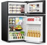 EUHOMY Mini Fridge with Freezer, 3.