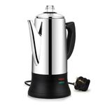 KFO 12-Cup (1.2L) Electric Coffee Percolator - CE Certified Percolator Coffee Maker with 360° Rotating Base & Anti-Slip Design | Heat-Resistant Glass Lid & Cordless Server for Home/Office Use